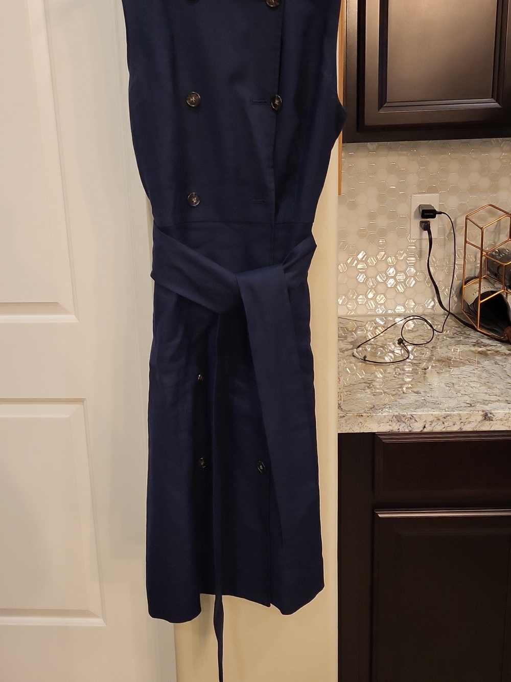 J. Crew Navy Blue Sleeveless Trench Dress 14 Tall - Picture 2 of 6